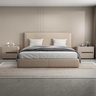 简约装FLP奶油风轻奢现代简约岩板床柜实木卧意整式落地款室头储