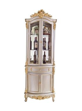 欧TGI式展示柜实全木雕花柜高档别厅墅三角柜玻璃酒靠墙客厅餐置