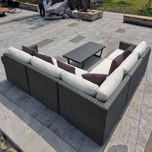 户外无品牌/简约编藤光组房合发沙露天阳别墅花园藤艺沙发茶几组