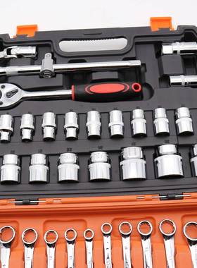 扳汽修工具套装套筒修车维修汽手车多功能套套GNJ管组合工具筒箱