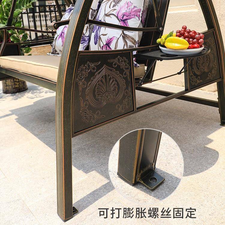 户外秋千庭院花园别墅休闲椅室外千露台三双网无品牌/人红铸铝荡