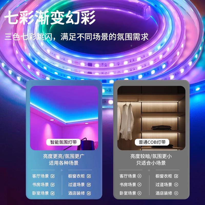 l4ed幻彩灯带2V低压电竞tv24V幻彩酒吧k流5米霓虹跑马工程装饰水