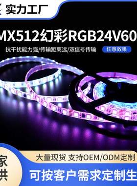DMX512幻彩RGB24V60灯带低压氛围软灯条5050防水灯条led霓虹灯带