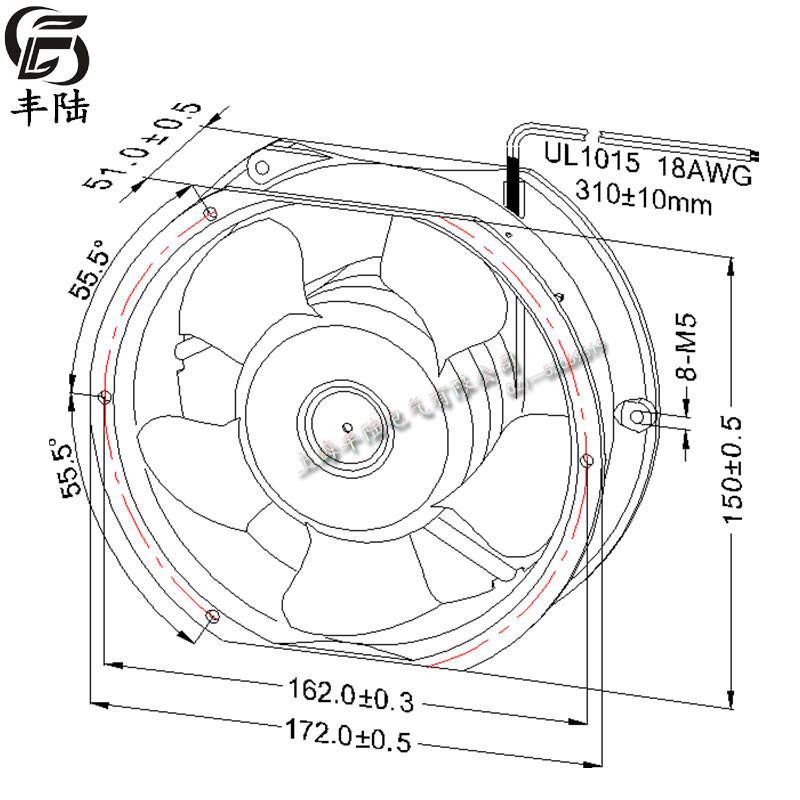 17cm三协1725椭圆FP-108EX-S1-S/B AC220V交流轴流风机仪表散热风