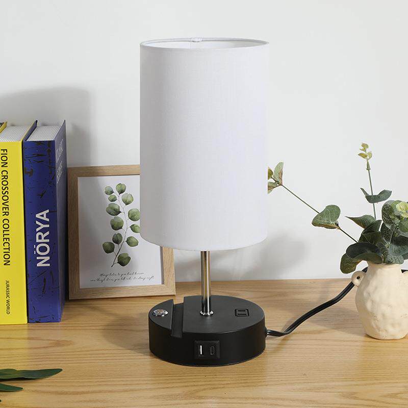 亚马逊爆款USBTypeA+C充电台灯卧室床头灯触摸调光led桌灯