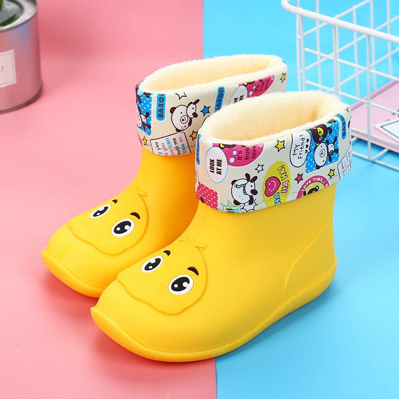 四季儿童雨鞋小黄鸭雨靴2-7岁 男童女童防滑防水卡通雨鞋幼儿胶