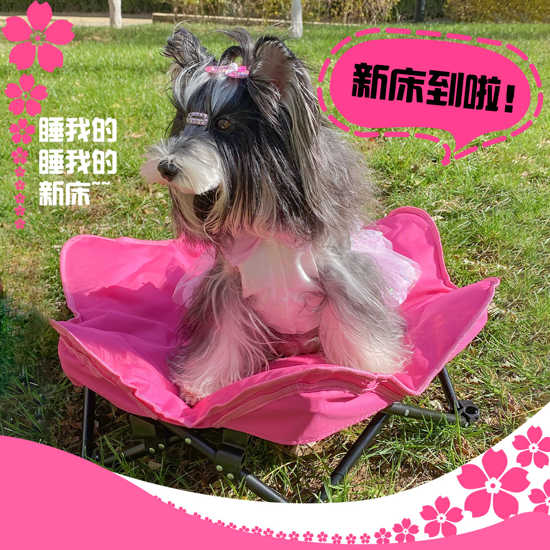 宠物床秋冬夹棉保暖猫窝狗窝折叠便携防抓耐磨猫床狗床离地防潮