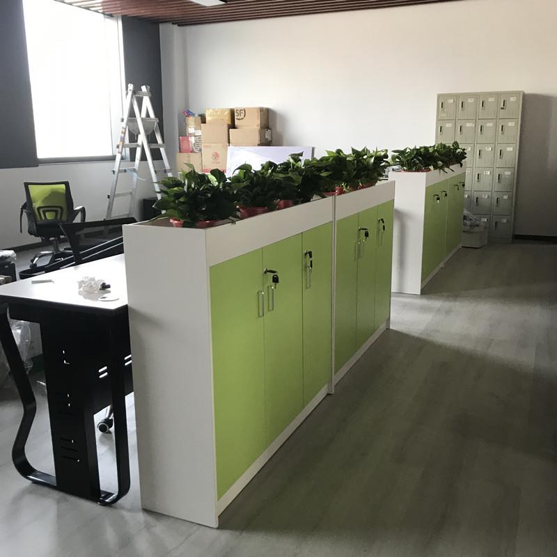 深圳办公室隔断柜简约现代花槽矮柜双面木质花草柜文件资料柜组合
