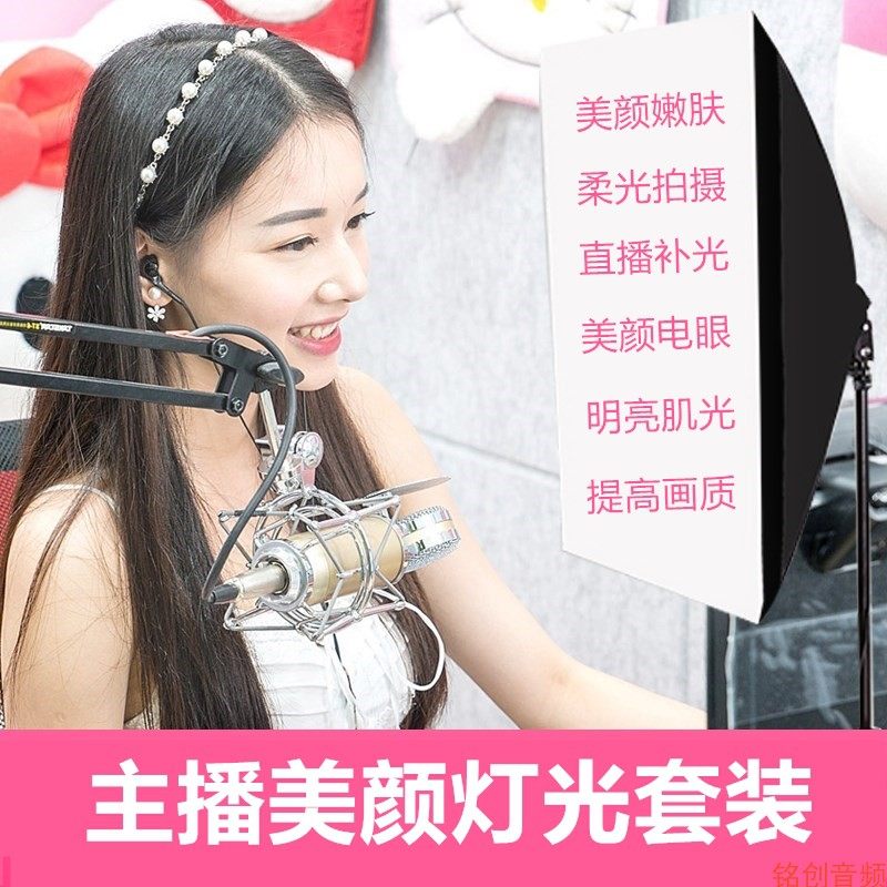 摄影照相馆打光主网红补光灯嫩肤美颜R柔光直间灯光套装