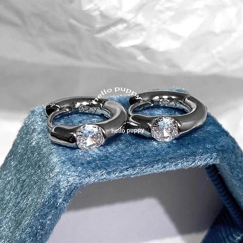 桃思竹锆石耳扣冷淡风耳