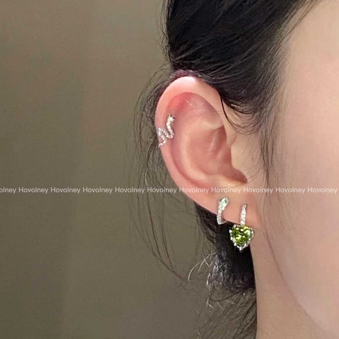 超闪辣妹满钻绿眼小蛇耳