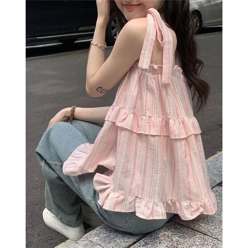甜美木耳边系带蝴蝶结吊