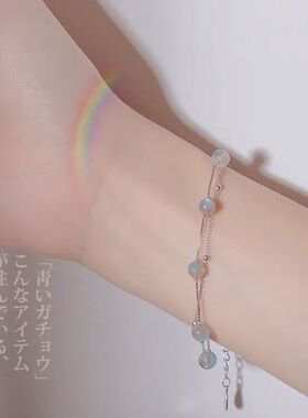 月光石手链女纯银森系ins
