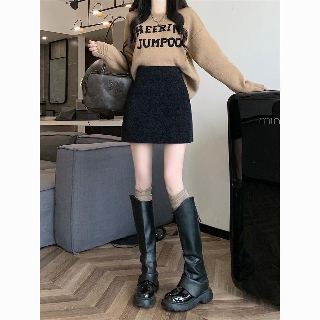 辣妹复古学院风半身裙女