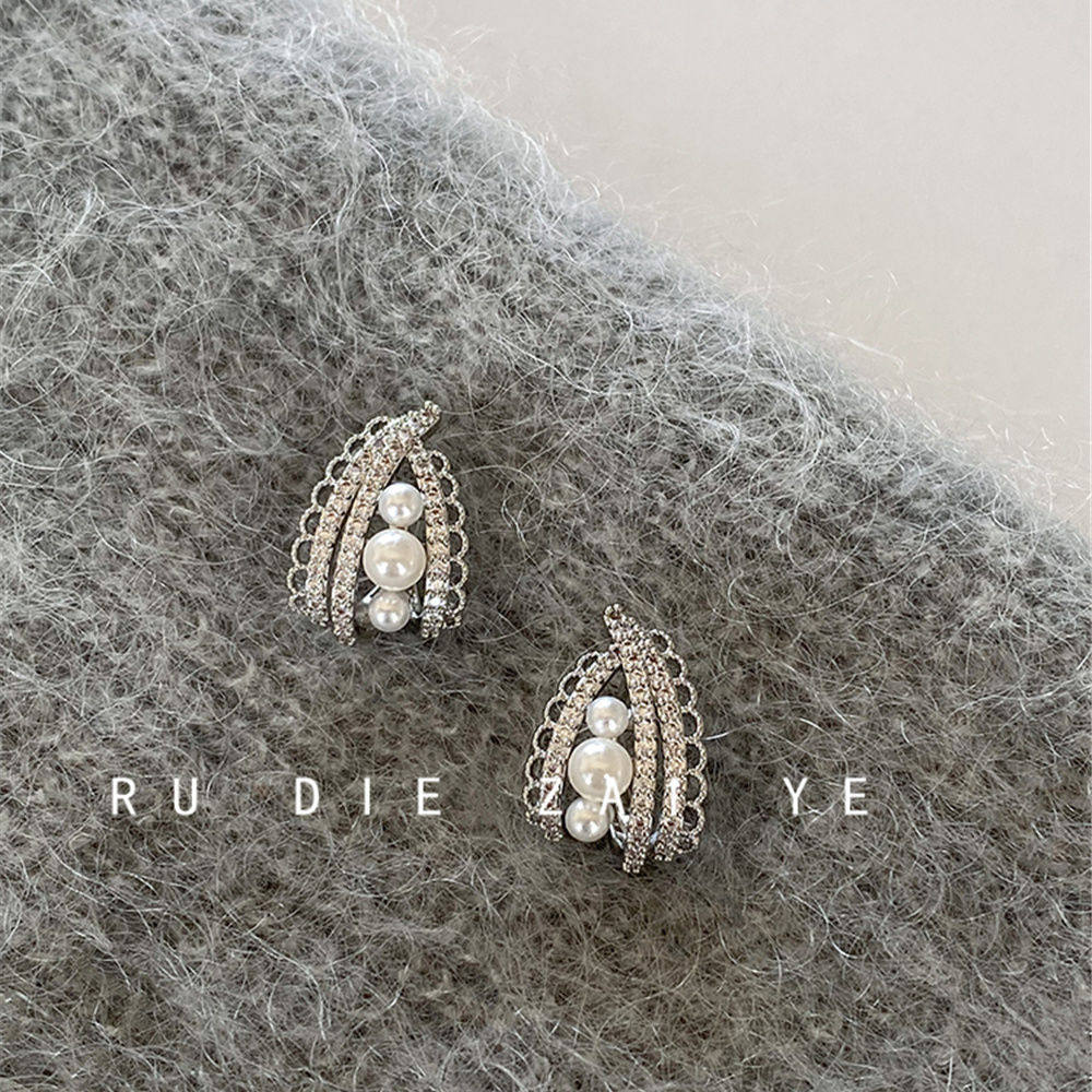 桃思竹 芭蕾迷梦镀银精致蕾丝绝美珍珠女法式复古新款耳环耳钉,饰品/流行首饰/时尚饰品新,耳钉,淘宝优惠券,粉丝福利购,淘宝优惠卷