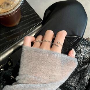 桃思竹 韩国小众气质高级感戒指叠戴搭配性冷淡风开口戒女ins潮