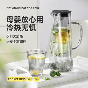 冷水凉茶凉水壶果汁扎 5ZV7冷水壶玻璃耐高温家用冰箱水壶夏季