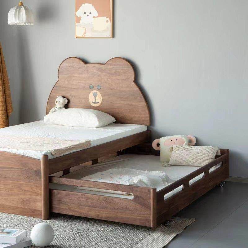 北美黑胡桃能木子CH006母双层拖拉抽拉床儿童床推拉高低多床功床,住宅家具,儿童床/儿童抽拉床,淘宝优惠券,粉丝福利购,淘宝优惠卷