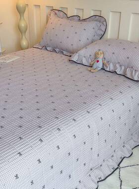 公主风加通厚洗水棉床盖件套花边夹棉pxx10033防滑针织棉床单床罩