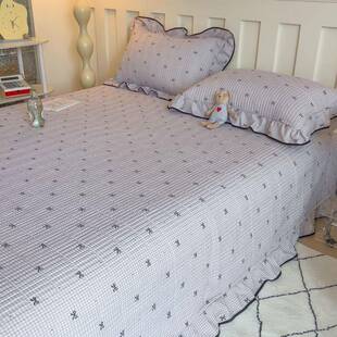 公主风加通厚洗水棉床盖件套花边夹棉pxx10033防滑针织棉床单床罩