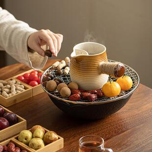 家用室内茶具网红煮茶器煮茶炉电陶炉器具全套 围炉煮茶烤火炉套装