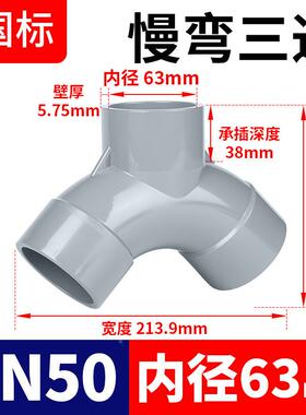 生C154VC慢弯三戎通Y型国标浅工程水管接P头耐灰高温耐腐管道配件