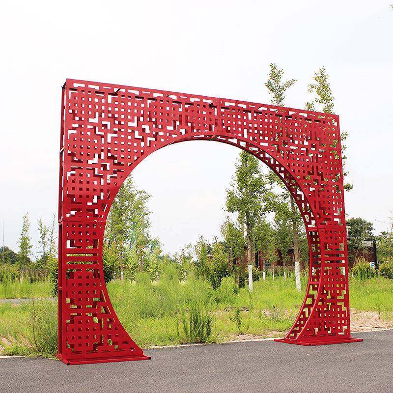 新中20211018式婚庆具中华门铁艺屏风同心圆道中式婚礼屏景装饰风