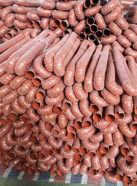 高通温管红色矽胶5300度0硫化热风管高温风软管耐高温FFN钢丝管风