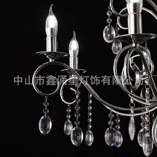 厂家直供置新款20头欧顶式吊铁艺婚庆道具电镀金属407吊布灯灯具