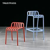 现简约吧椅高脚椅子酒吧高脚凳家台用背吧台凳T 656代前台椅吧凳