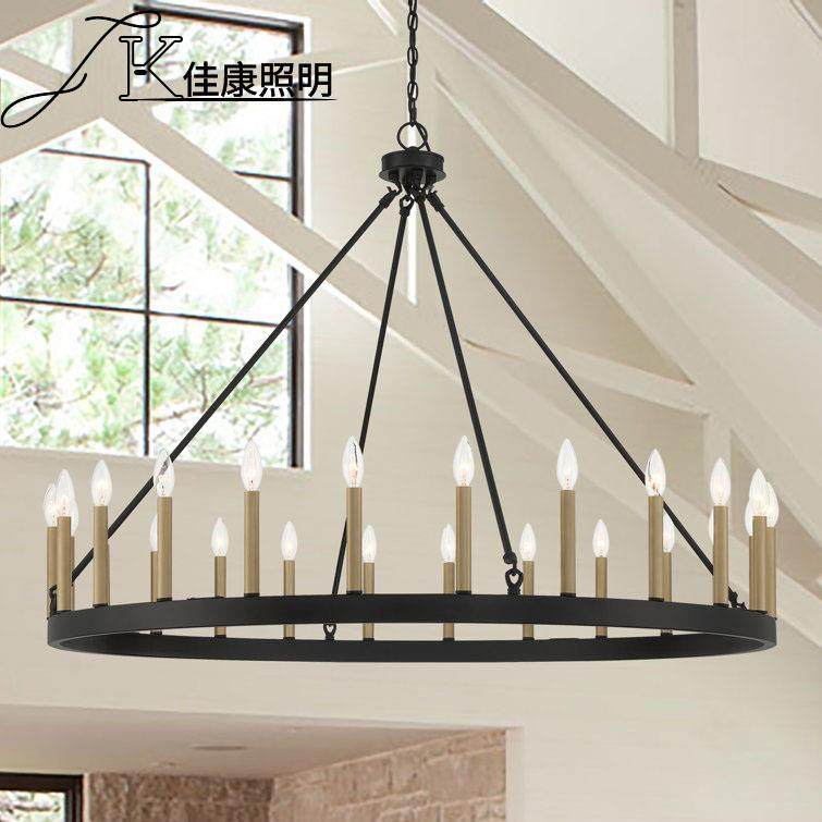 跨镜美形式18670乡村工业复古的铁艺圆24墅头吊厅灯酒吧餐厅客别,家装灯饰光源,智能吊灯,淘宝优惠券,粉丝福利购,淘宝优惠卷