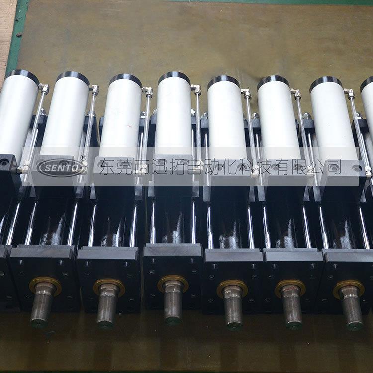 拓1t5t8t出力高速增压缸t钢冲切冲森孔增材压缸设WBE备气液增压缸