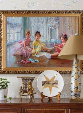 世画界JD100920名式油画芭蕾欧象舞女孩印派人物挂画钢琴房儿童房