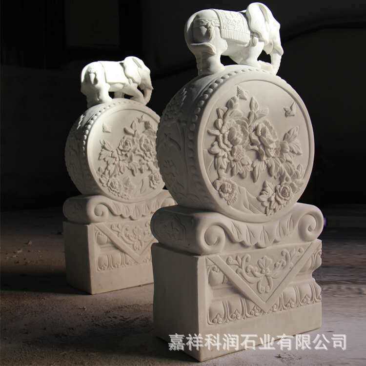 户外园林装饰青石仿古门墩抱鼓石大理石石雕抱鼓石一对