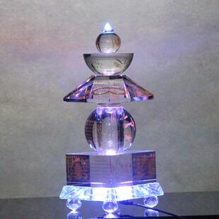 水晶舍XRD利塔五色宝箧塔印陀五罗尼轮佛大号密封扣发光底座灯灯3