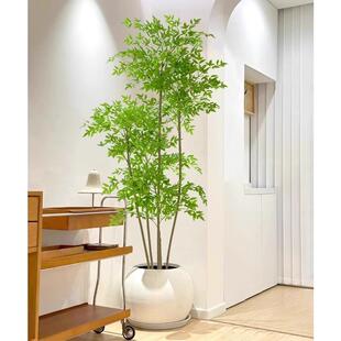 天竹仿真绿植室内大南端型盆栽高轻奢假花树客摆厅6.13南天仿生植