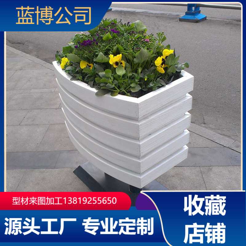 户外pvc发泡花箱 弧形链条花箱广场售楼部商业街隔断花槽花架