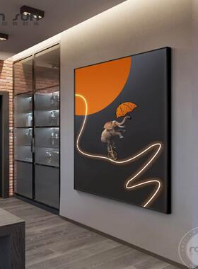 约墙壁创意LE灯带玄关动物发现光轻奢xw118363简客厅代落地画装D