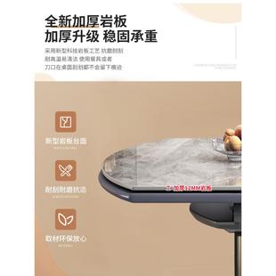 岩板餐桌家用现代简约轻奢 可变伸缩圆餐桌折叠饭桌餐桌椅新Y