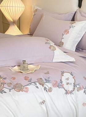 轻A类纯棉加厚磨件套公主风全-bb83731棉保暖被毛套床四单秋冬奢