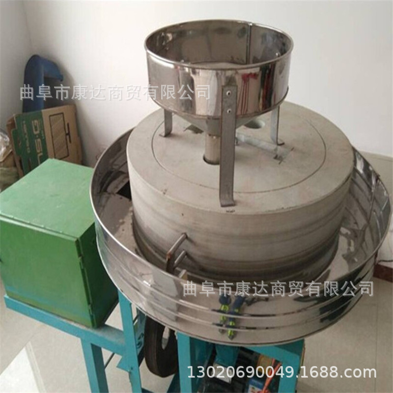 电动石磨磨粉机 70型号家用石磨机 青石石磨机自动上料清粮洗麦机