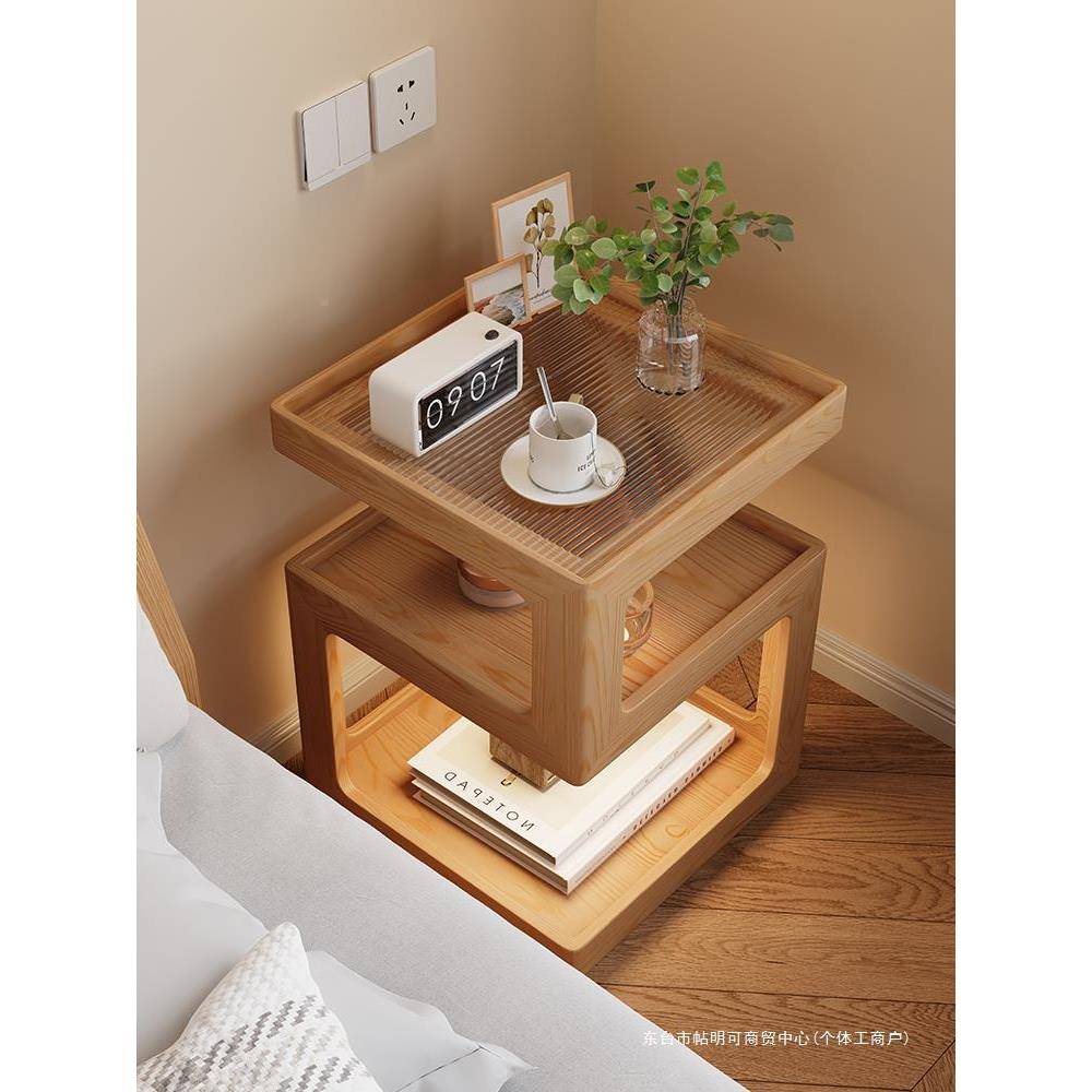 实木床头柜简现约代小新型家用卧室520边几创意2025款床边桌极儿