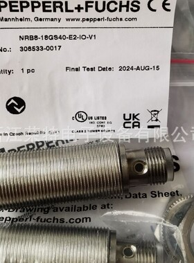全新德国P+F电感式接近开关NRB8-18GS40-E2-IO-V1实物拍摄质保2年