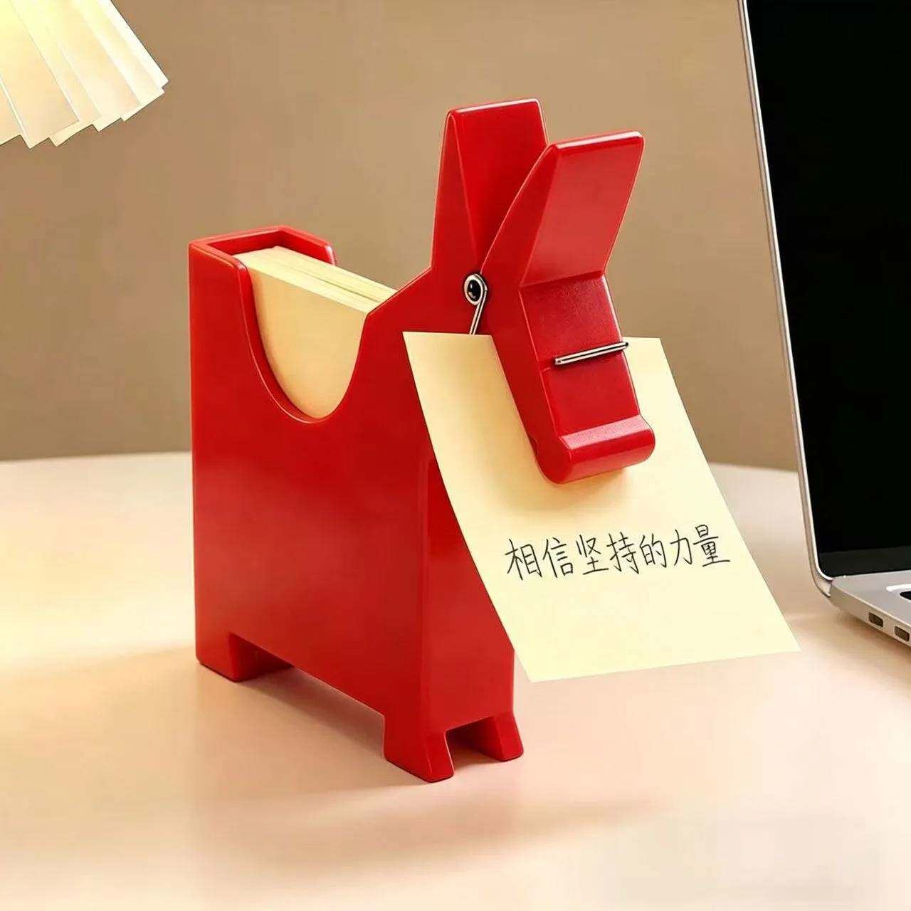 可爱小马便签夹摆件名片夹桌面