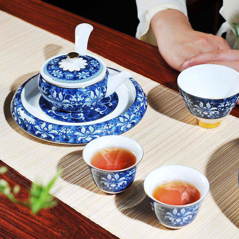 青花公瓷茶化壶茶家具套装办室用23113001现代客厅泡茶装备高档德