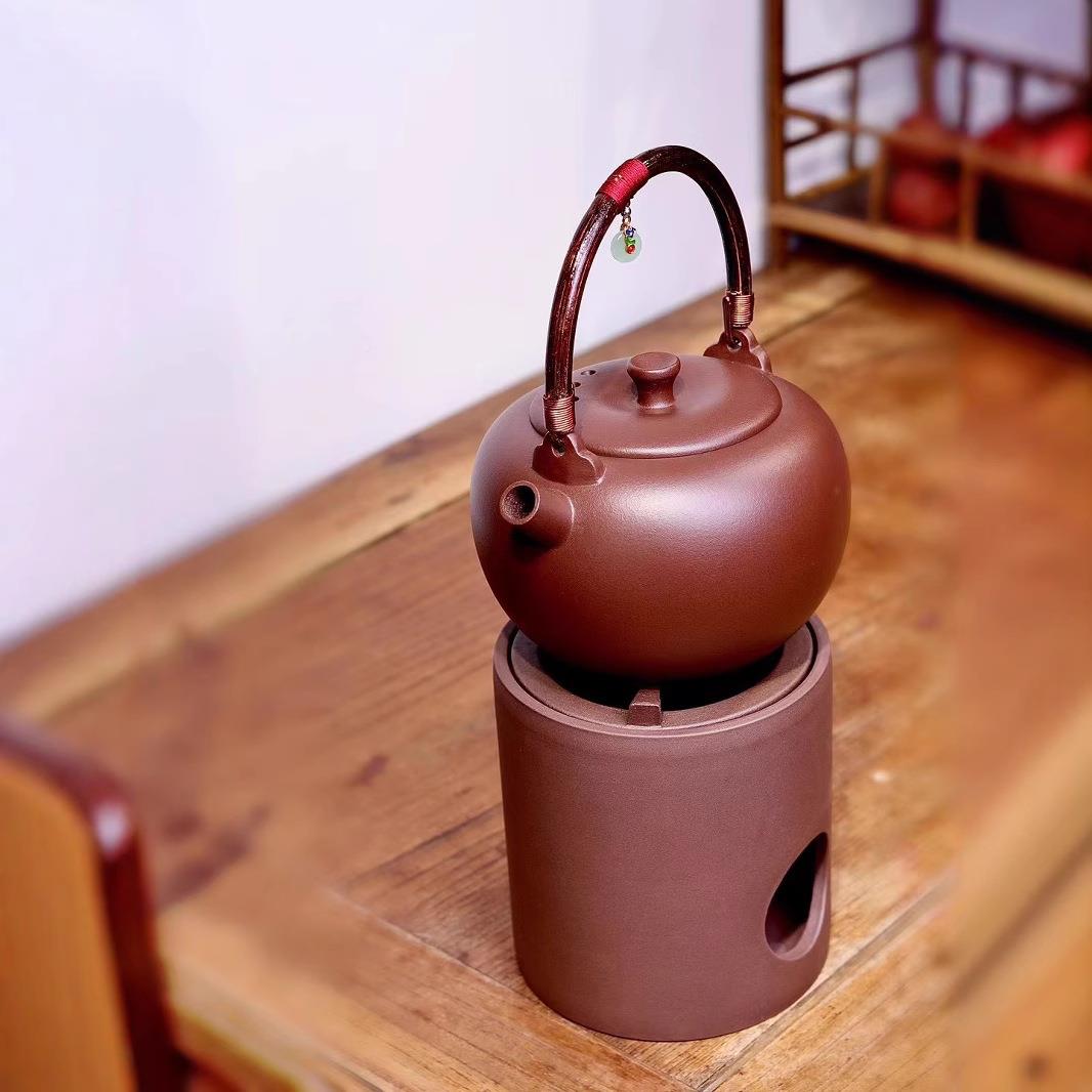 煮茶壶围煮套装宜兴紫砂壶户外碳炉可明蜡烛煮茶炉子电茶陶火炉烧