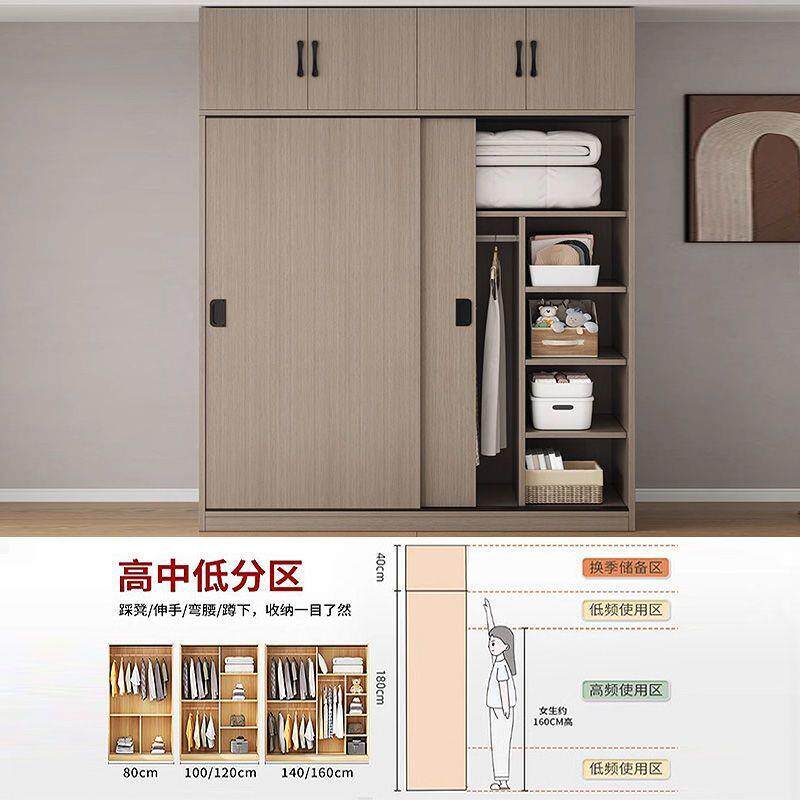 衣柜家用卧室推拉门简简约收出纳柜子租房衣小户型经济CAD型储物