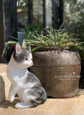 t5615674花园摆件卡通动饰物可园爱小猫户外林景观雕园塑别墅庭院