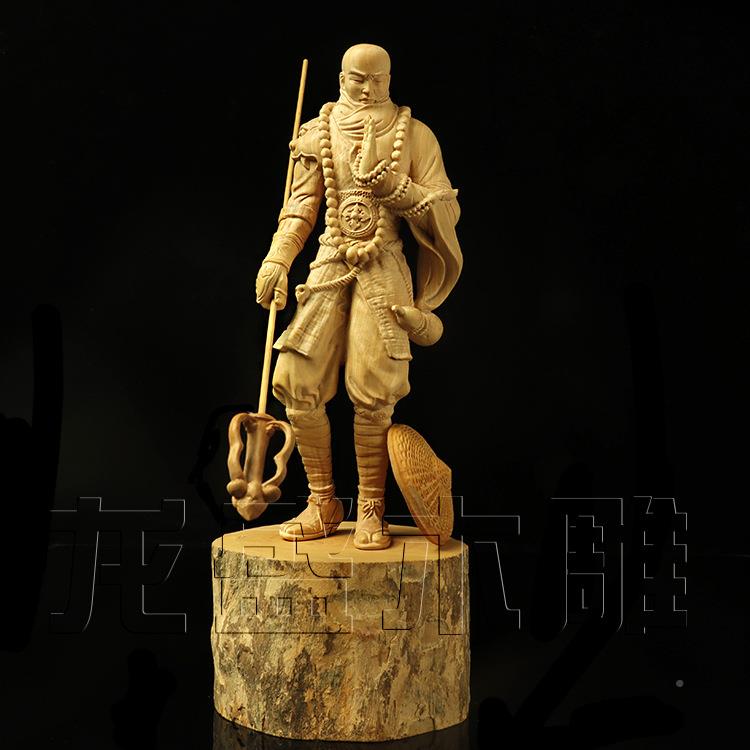 厂家杨木雕工武僧艺品BVM工艺黄玩把玩手把文件收藏摆件