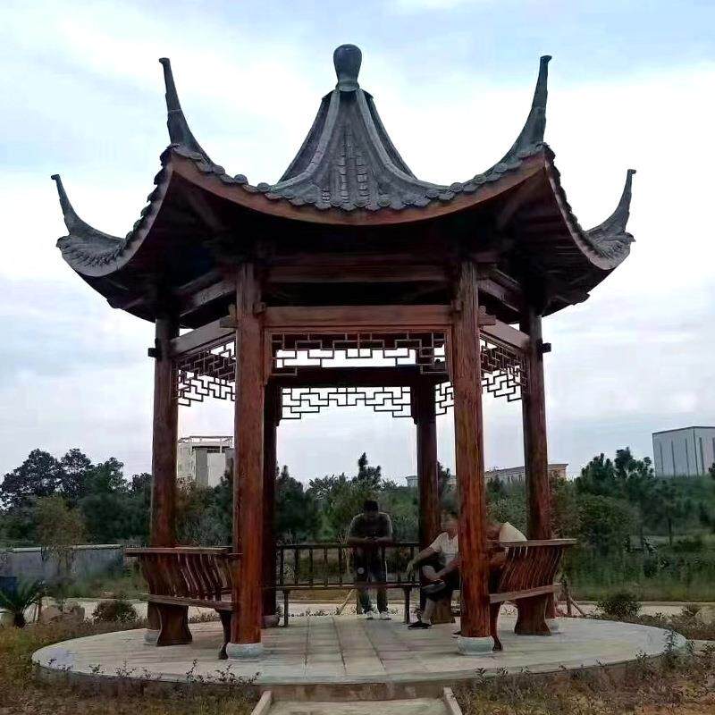 小青六凉角瓦69亭公园庭亭院休闲凉古建防腐木四角亭景区六角亭子
